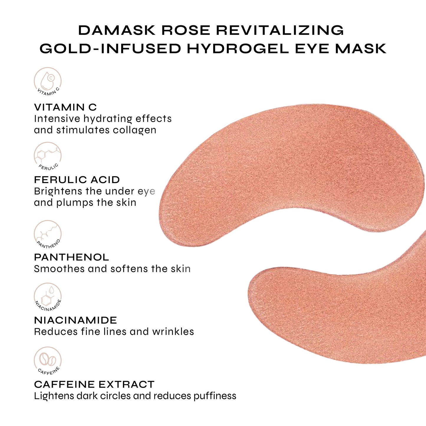 Damask Rose Revitalizing Gold-Infused Hydrogel Eye Mask (7 Pairs)